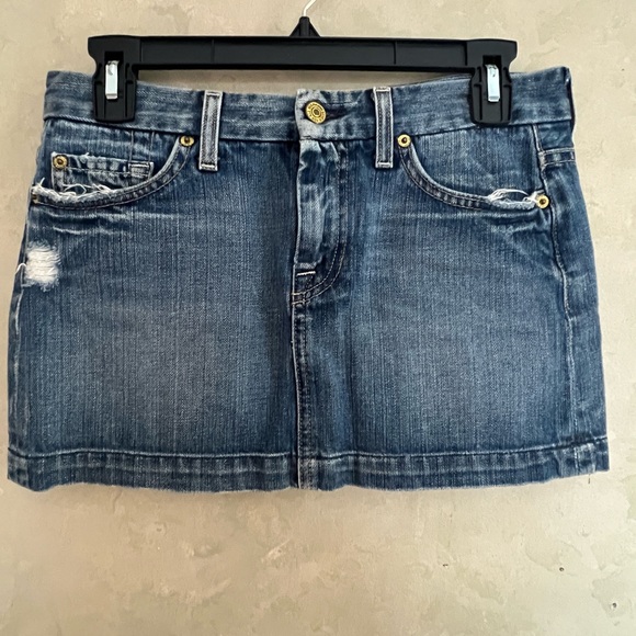 7 For All Mankind denim mini skirt-Size 27 EUC - Picture 3 of 5